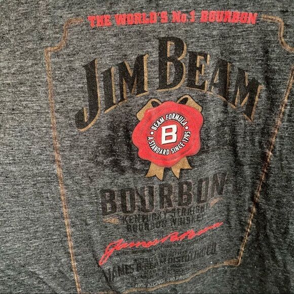 Jim Beam Kentucky Bourbon Whiskey Grey T-Shirt - Picture 4 of 7